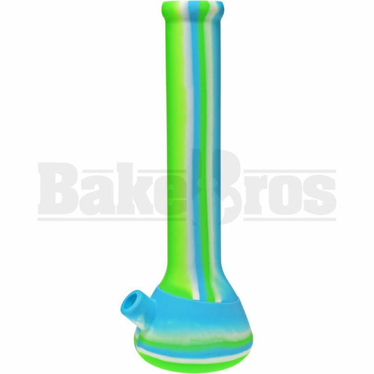 SILICONE WP BEAKER 2 PIECE ASSORTED DESIGN 13" GREEN TEAL BLUE WHITE FEMALE 18MM