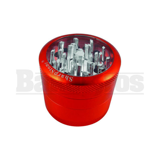 SHARPSTONE CLEAR TOP GRINDER 4 PIECE 2.2" RED Pack of 1