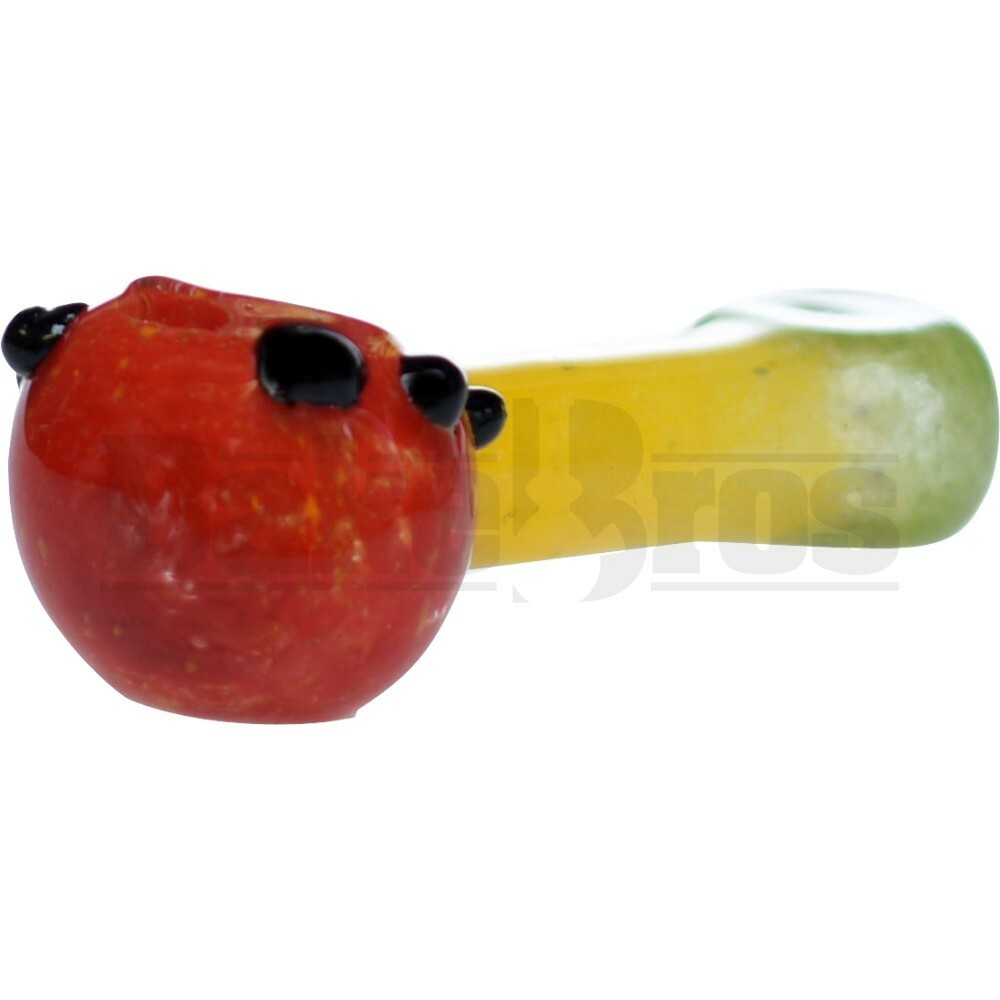 GLASS SPOON HAND PIPE FULL FRIT GLASS 5" RASTA