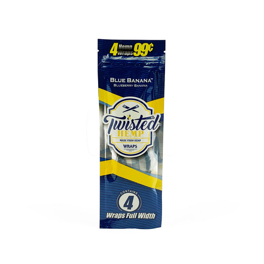 Twisted Hemp Wraps 4 Per Pack Blue Banana Pack Of 15 Full Box