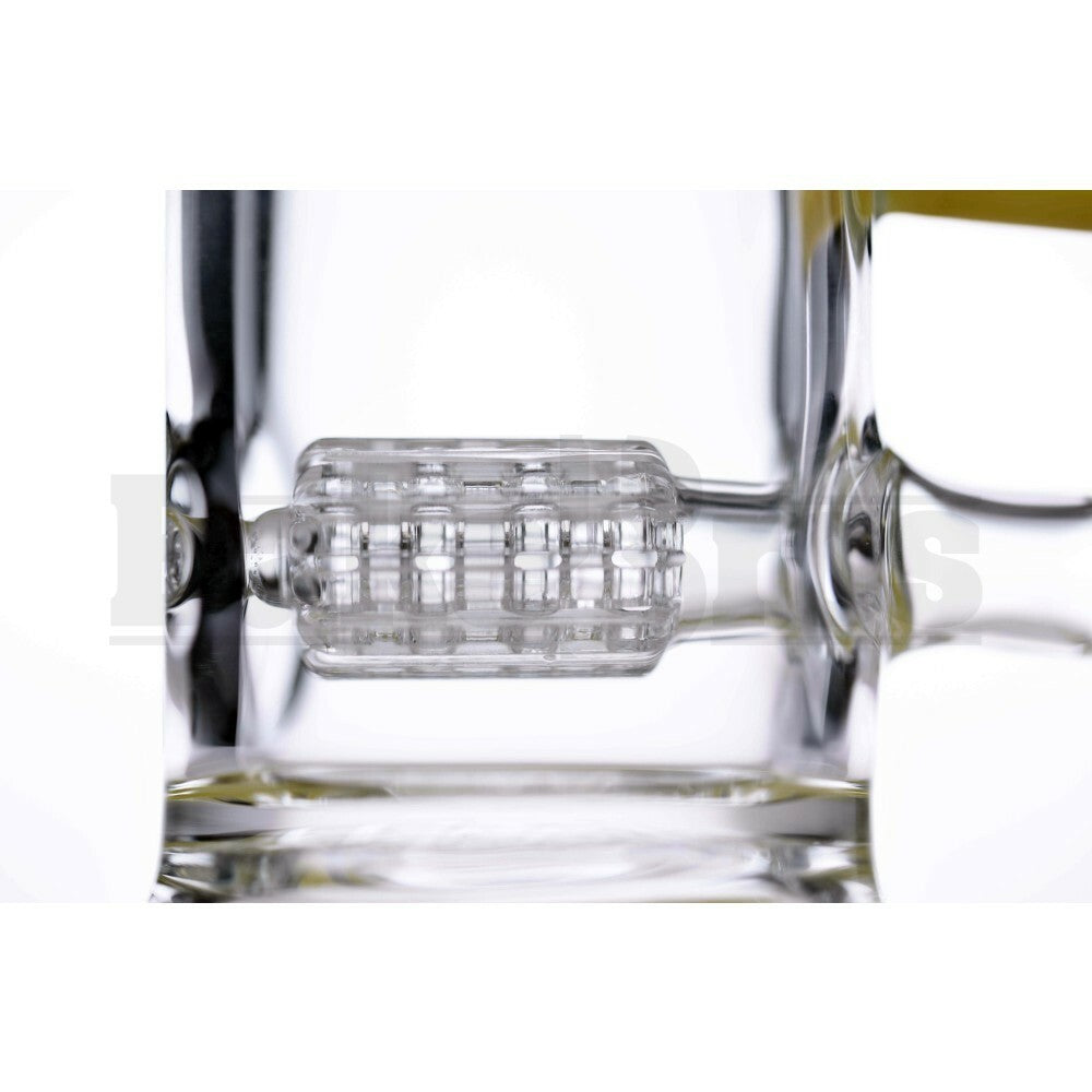 WP STRAIGHT TUBE BARREL STEMLINE W/ 2X SHOWERHEAD PERC 11" YELLOW MALE 14MM