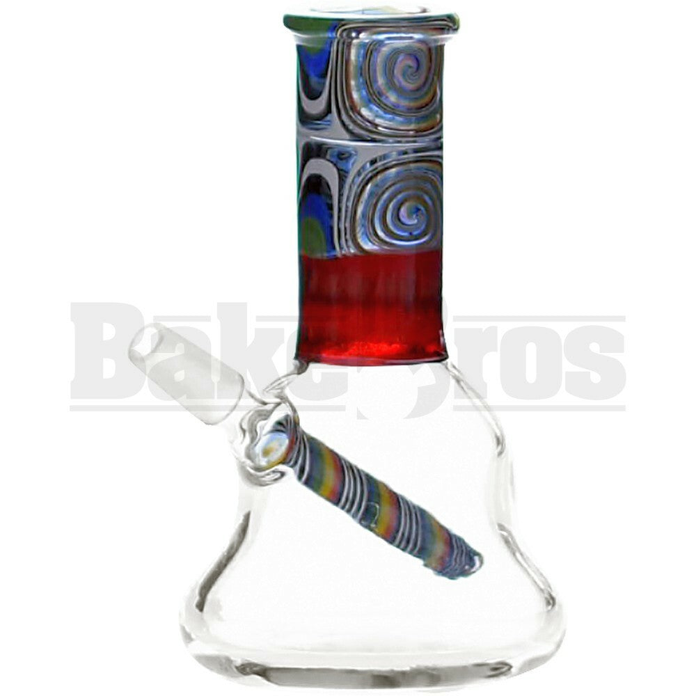 WP BEAKER NANO BELL RIG W/ WIG WAG ART 4" BLACK WHITE RASTA MALE 10MM