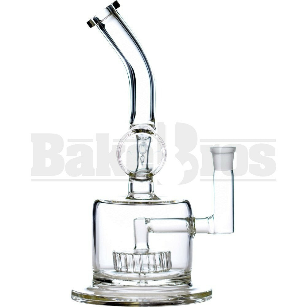 WP BENT NECK SIDE LINE W/ CIRQ & INLINE PERC 12" CLEAR FEMALE 18MM