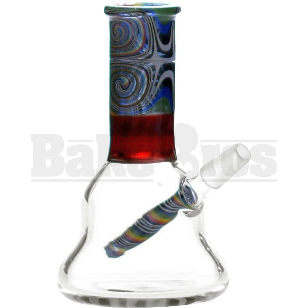 WP BEAKER NANO BELL RIG W/ WIG WAG ART 4" BLACK WHITE RASTA MALE 10MM