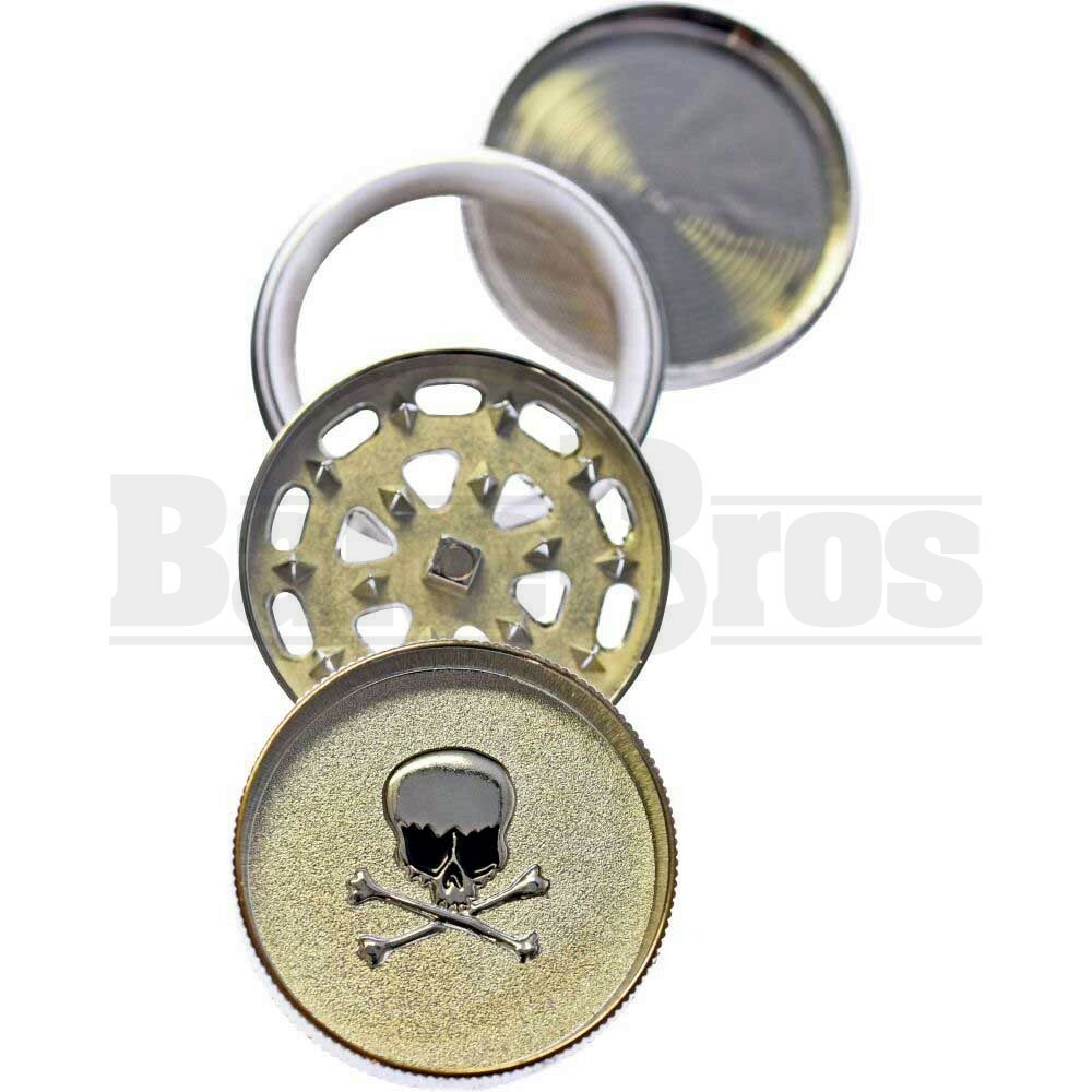 METAL GRINDER 4 PIECE 2" SKULL & CROSSBONES Pack of 1