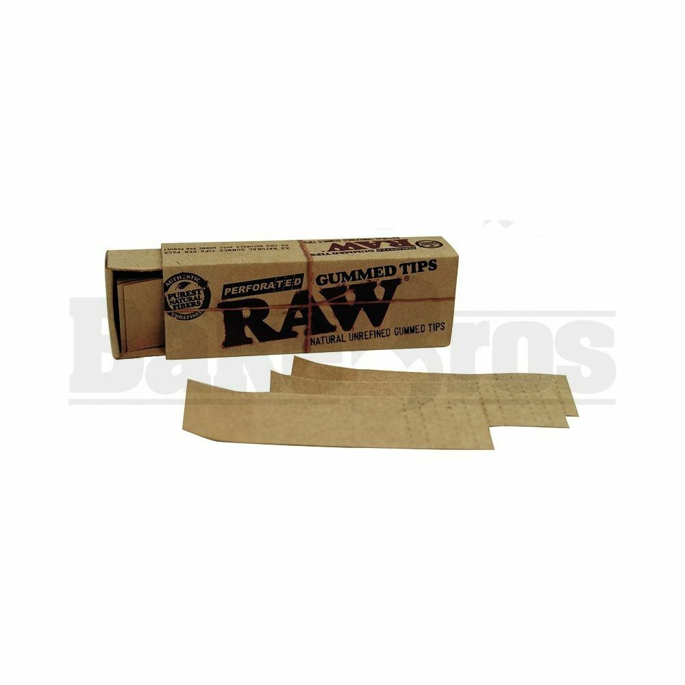 RAW NATURAL UNREFINED PERFORATED GUMMED TIPS 33 TIPS UNFLAVORED Pack of 6