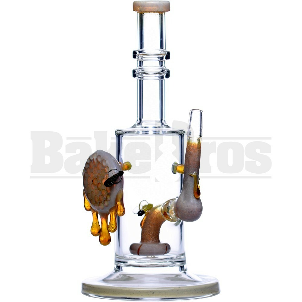 KROWN KUSH WP TUBE W/ HONEYCOMB SHOWERHEAD PERC 10" BUTTERSCOTCH MALE 14MM