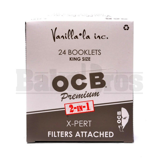 OCB PREMIUM ROLLING PAPERS KING SIZE X-PERT W/ TIPS 32 LEAVES UNFLAVORED Pack of 24