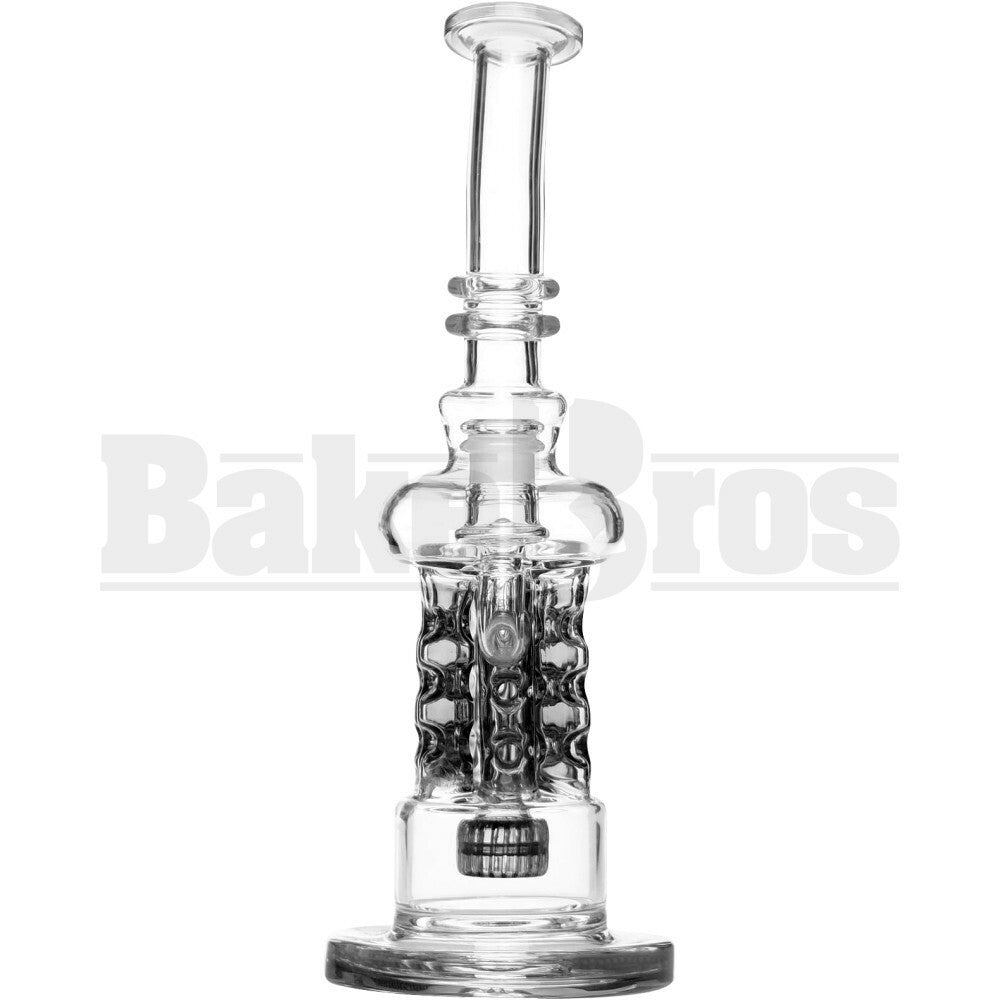 WP BENT NECK SWISS HEXACANNON W/ MATRIX PERC 11" EMERALD FEMALE 14MM