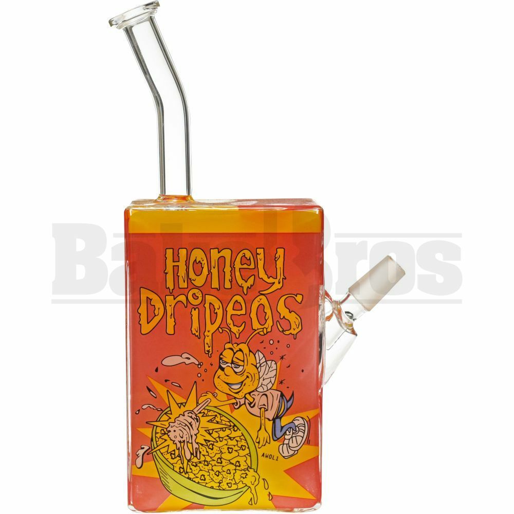 WP BENT NECK CEREAL BOX RIG HONEY DRIPOSE 9" RED YELLOW MALE 14MM