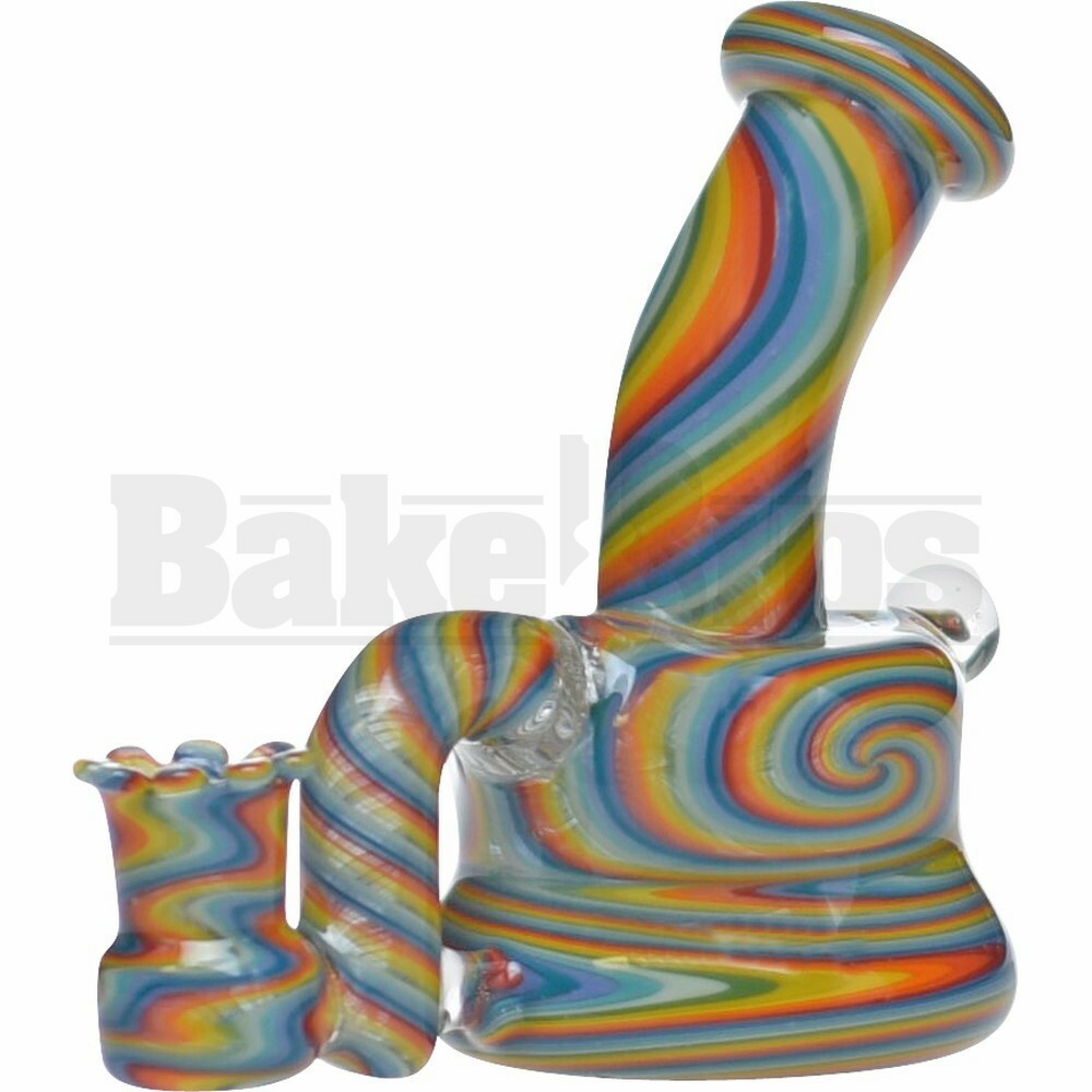 PHAT ASS GLASS WP MICRO TURTLE NECK 3" SWIRL W/ OPAL RAINBOW FEMALE 10MM