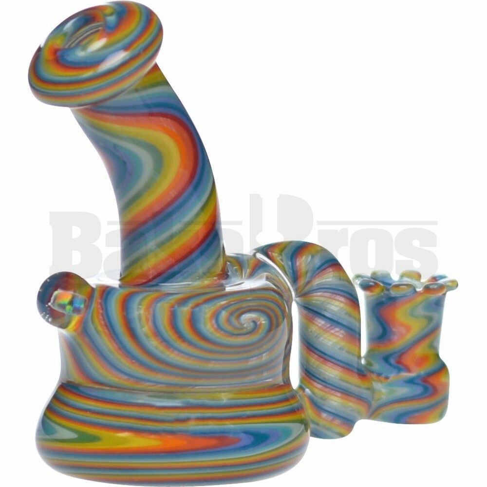 PHAT ASS GLASS WP MICRO TURTLE NECK 3" SWIRL W/ OPAL RAINBOW FEMALE 10MM