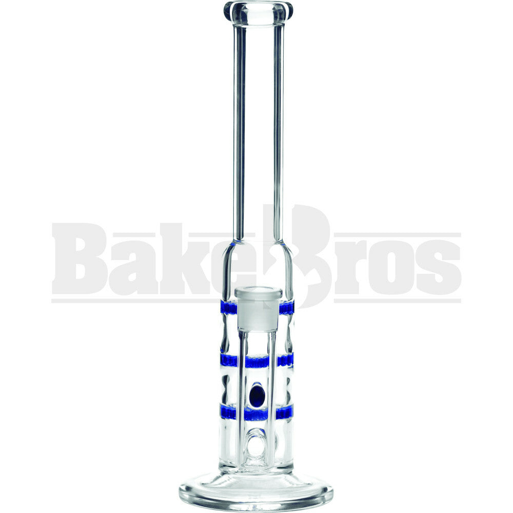 WP 3X HONEYCOMB PERC STEMLESS 38MM TUBE 10" BLUE FEMALE 14MM