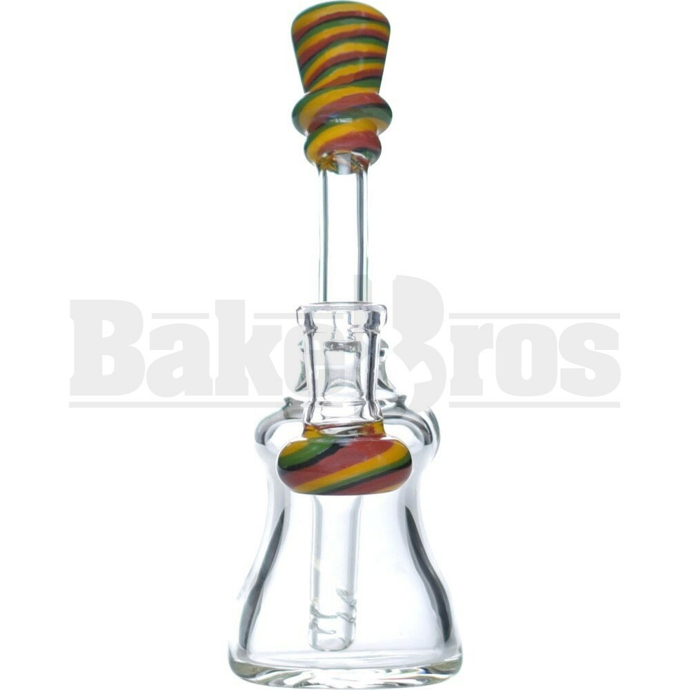 WP BENT NECK BELL W/ DIFFUSED PERC 6" RASTA FEMALE 14MM