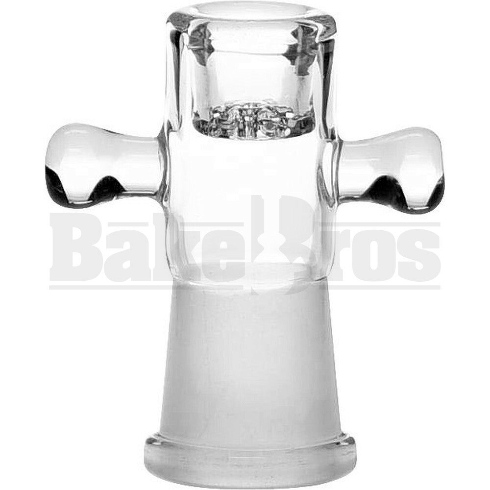 FEMALE BOWL TALL CYLINDER ASTERIK SCREEN DUAL PINCH DOTS CLEAR 18MM