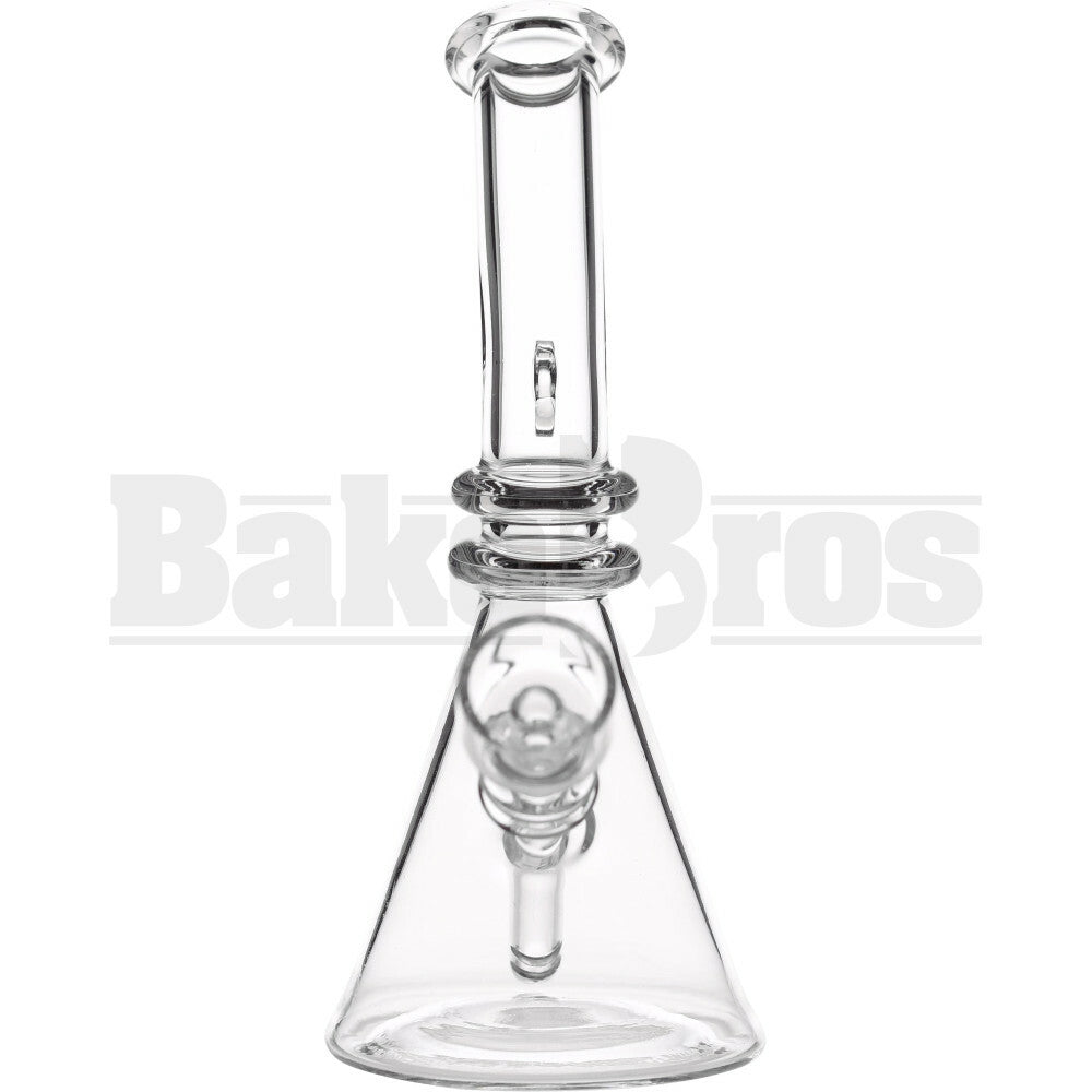 JOINTLESS MICRO BEAKER W/ FIXED NAIL BUCKET PENDANT RIG QUARTZ 6" CLEAR GENDERLESS JOINTLESS