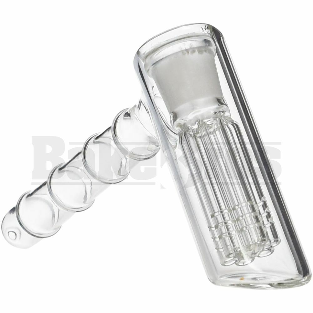 4 RING HAMMER BUBBLER W/ 6 ARM PERC CLEAR FEMALE 18MM