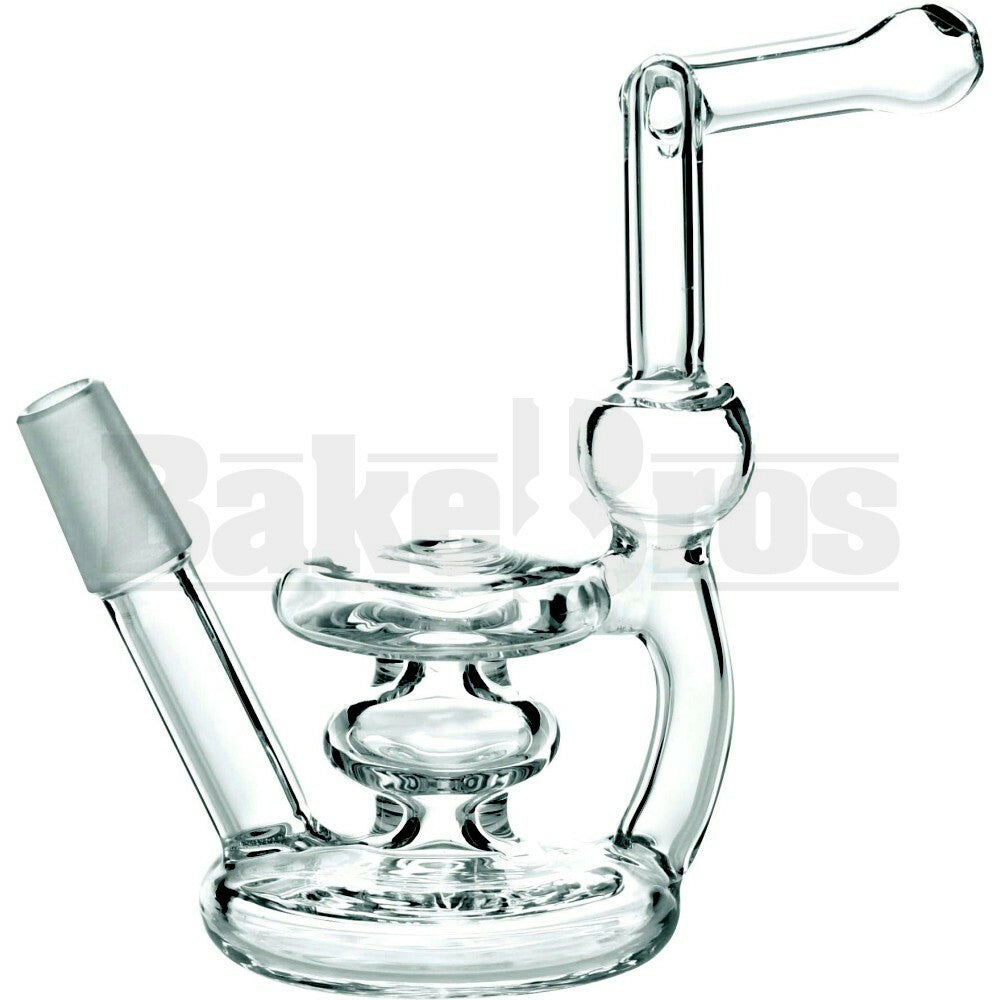 WP MINI BUBBLER 2 STACKED DISKS 5" CLEAR MALE 14MM