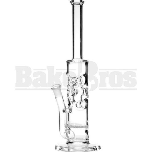 WP HONEYCOMB PERC SWISS CHEESE STRAIGHT BODY 12" CLEAR FEMALE 14MM