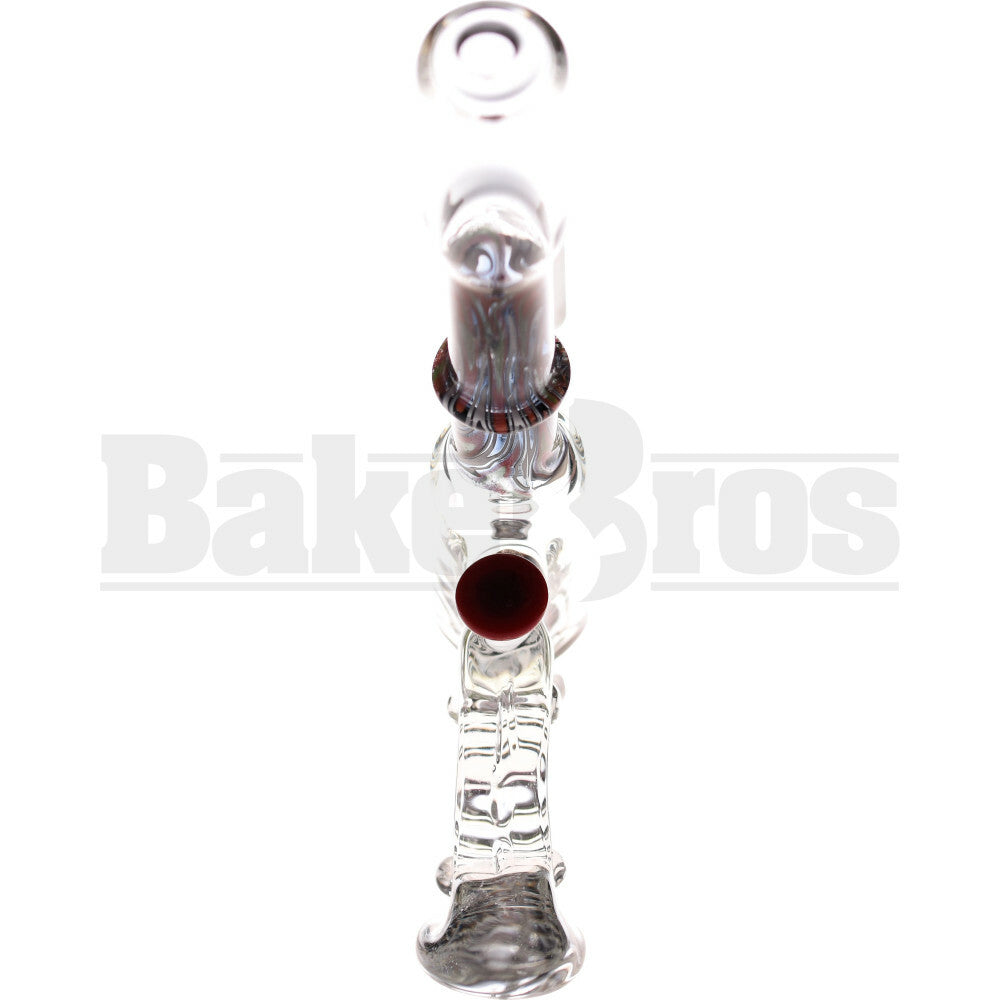 WP RAY GUN W/ WIG WAG MICRO SHOWERHEAD PERC 8" RED BLACK WHITE MALE 14MM