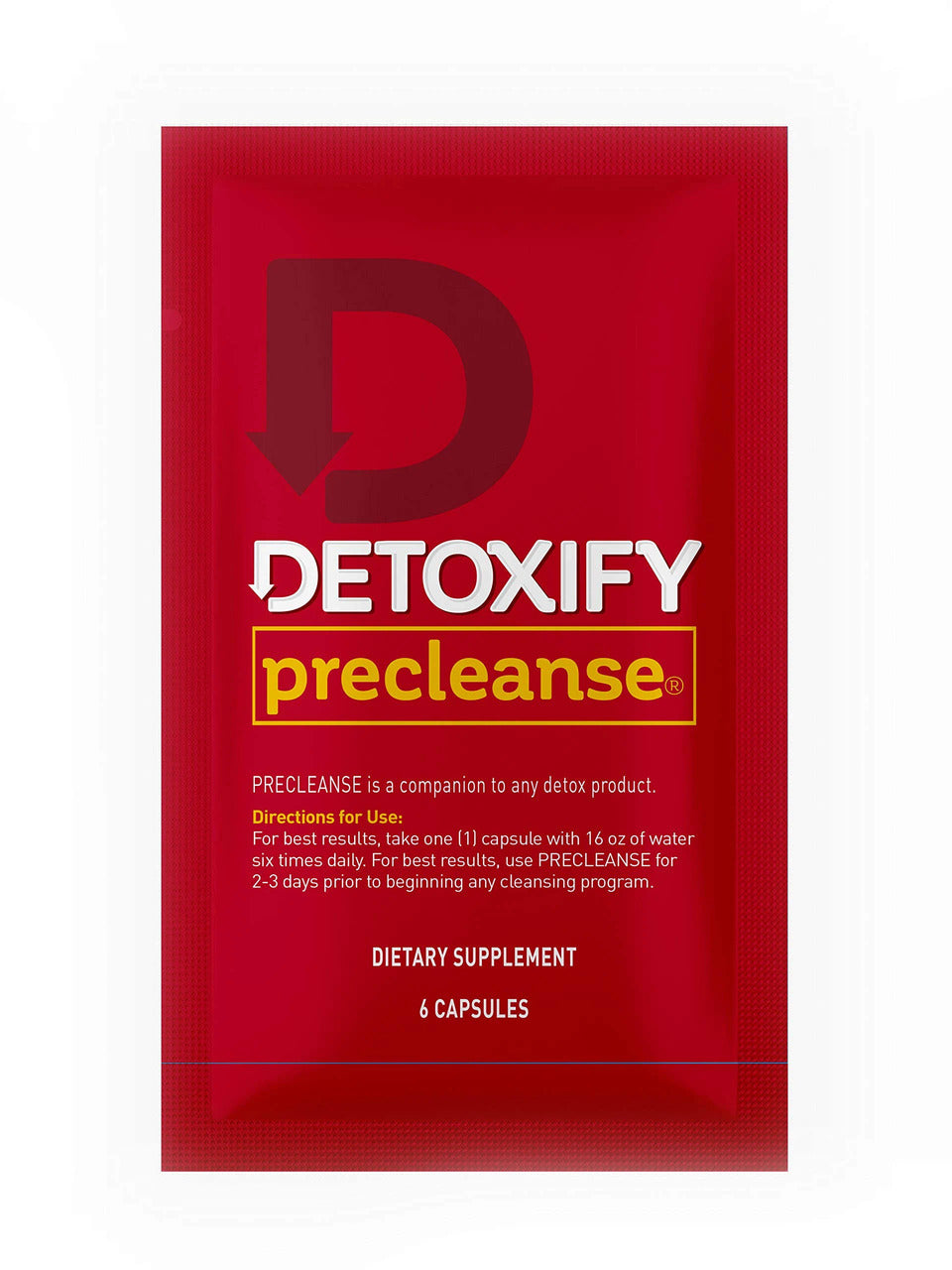 Detoxify Brand Precleanse Herbal Dietary Supplement Unflavored 6 Capsules