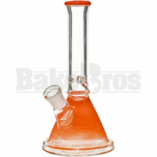 WP DOUBLE RING BEAKER TOP AND BOTTOM COLOR 8" ORANGE FEMALE 18MM