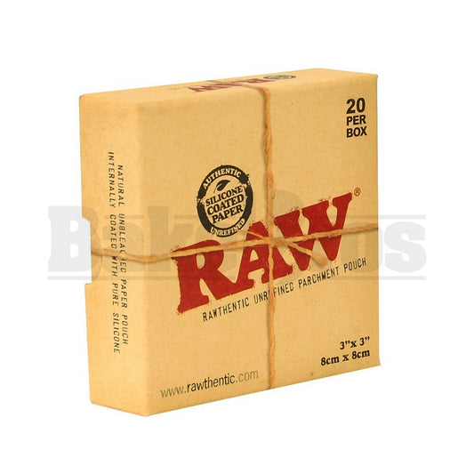 RAW UNREFINED PARCHMENT PAPER POUCH 3" X 3"(20 PAPER) UNFLAVORED Pack of 1