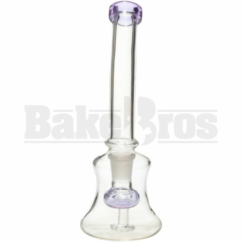 WP BENT NECK BANGER HANGER LIBERTY BELL W/ SHOWERHEAD PERC 8"\ PURPLE FEMALE 14MM