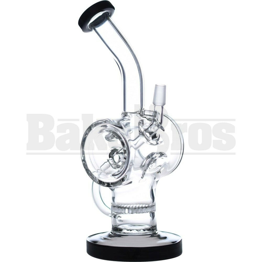 WP BENT NECK HOLLOW BARREL W/ DONUT & HONEYCOMB PERC 11" BLACK MALE 14MM