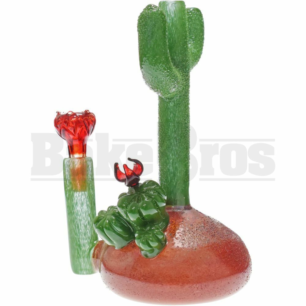 CROWTHER GLASS MINI CACTUS TUBE 7" GREEN / RED FEMALE 10MM